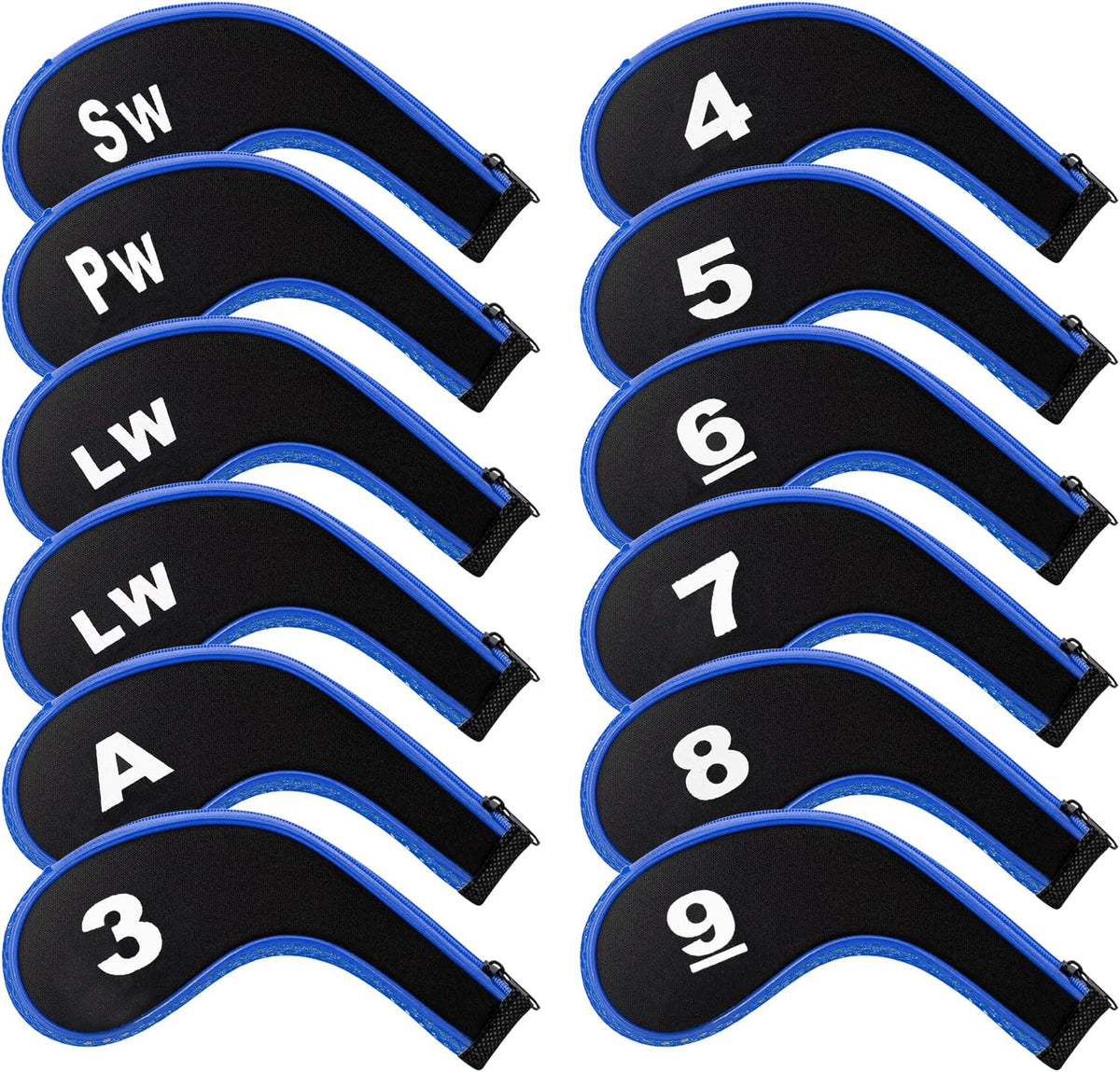 Golf 12pcs Thick Synthetic Golf Iron Head Covers Set Headcover Fit All Brands Callaway Ping Taylormade Cobra Etc. Also Custom Name