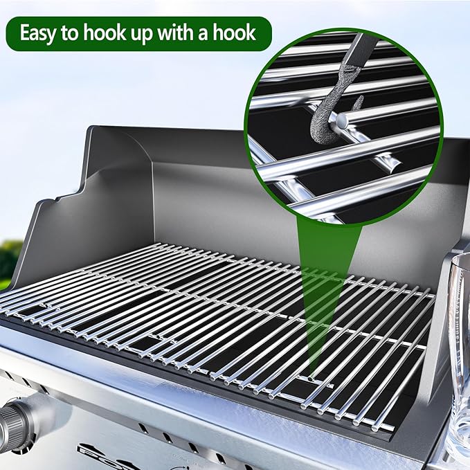 7637 Stainless Steel Cooking Grates for Weber Spirit I & II 200 Series Spirit E210 Spirit E220 Spirit S210, Spirit S220 with Front Control, 17.5 inch Grill Grates for Weber 7637 Gas Grills