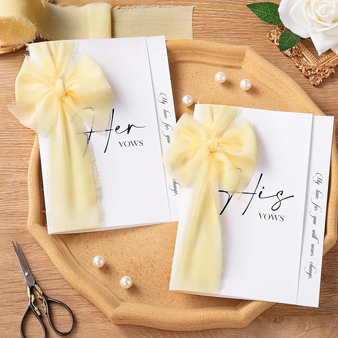 DORIS HOME Yellow Chiffon Ribbon for Flower Bouquet, 2" x21Yd Fabric Ribbon for Gift Wrapping, Handmade Frayed Ribbon for Wedding/Christmas Decorations