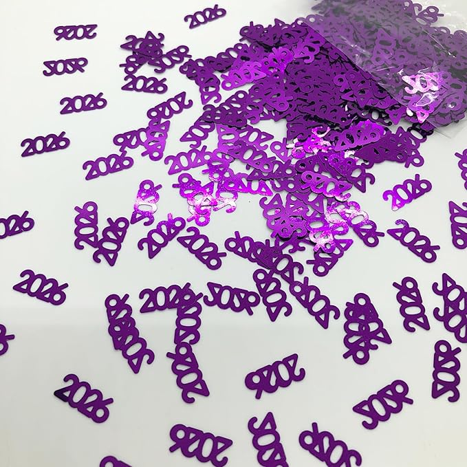Confetti Year 2026 Purple - 4 Half Oz Bags (2 oz) #7344 Q02