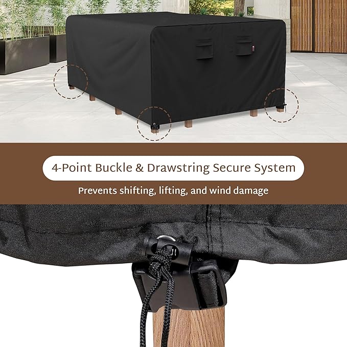 iBirdie Outdoor Patio Furniture Set Covers 74 x 47 inch Waterproof Weatherproof Rectangular Cover, Heavy Duty 600D for Outside Dining Table and Chairs fit 73 x 46, 72 x 45