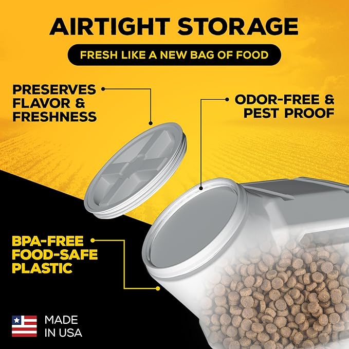 Gamma2 Vittles Vault Stackable Dog Food Storage Container with Sealing Lid, Up to 60 lbs Dry Pet Food Storage Container, USA-Made - [14.5" L x 19" H]
