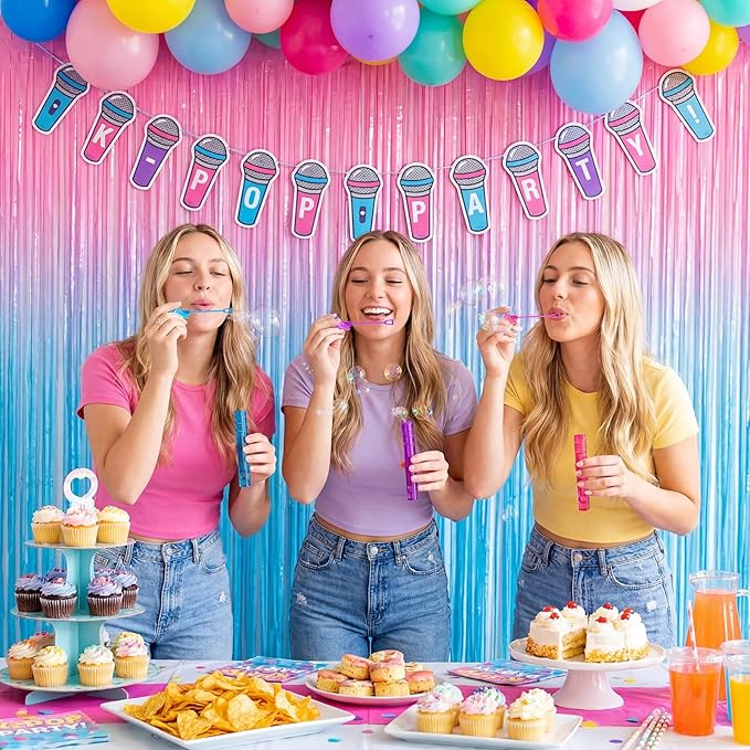 Jenaai 24 Pcs Music Bubble Wands Kpop Microphone Bubbles Party Favors for Fan Meeting Anime Theme Birthday Party Goodie Gift Bag Stuffers Outdoor Activity