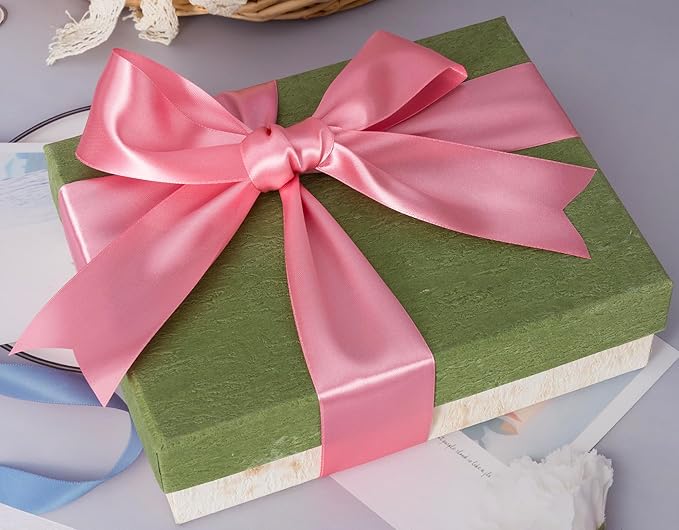 YASEO 2 Inch Rose Gold Solid Satin Ribbon, 50 Yards Craft Fabric Ribbon for Gift Wrapping Floral Bouquets Wedding Party Decoration