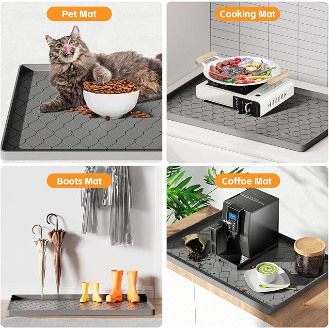Winisok Silicone Under Sink Mat 25" x 19", kitchen Essentials and Gadgets, Shelf liner and Cabinet Protector, Home Organizers and Storage, Waterproof Bathroom Tray