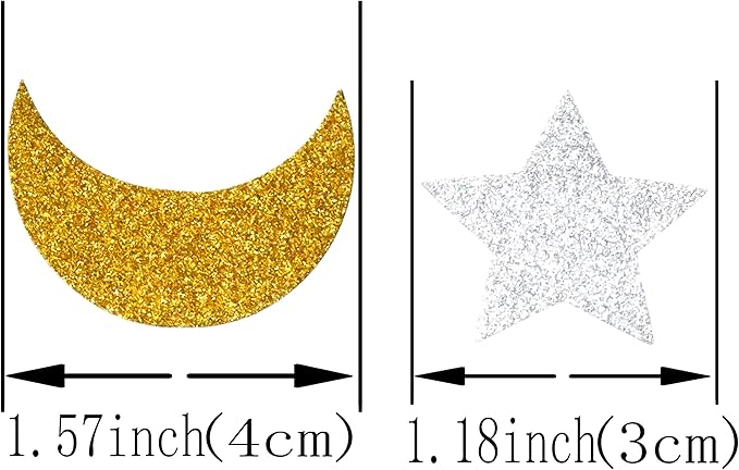 Glitter Moon Stars Paper Table Confetti Gold Twinkle Stars Crescent Table Decor Wedding Engagement Favors Baby Shower Birthday Ramadan Eid Christmas Party Table Centerpieces Decorations, 400pc