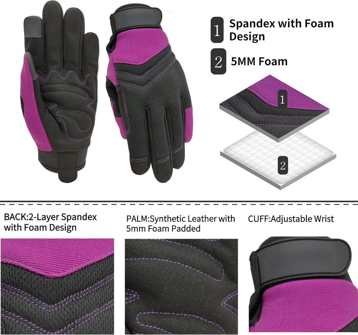 Thorn Proof&Puncture Resistant Gardening Gloves with Grip,Garden Gloves for Women, Leather Work Gloves,Gifts