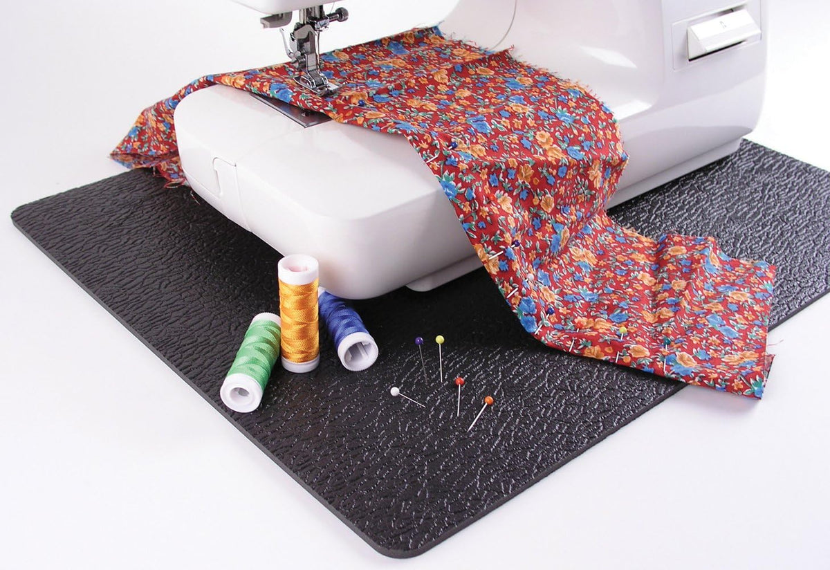 Cottage Mills Stay-in-Place Machine Mats - 2 Piece Set - 11" x 14" & 15" x 18" - Sewing Machine and Serger Mats - Calms Vibration and Dampens Noise
