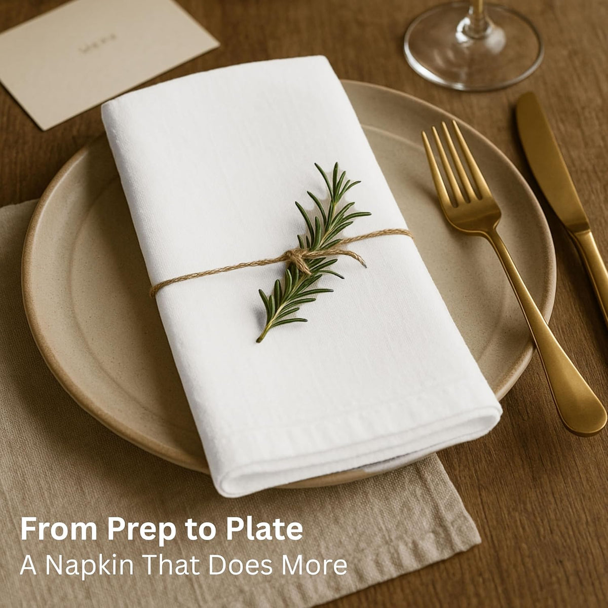 Thick Cotton Napkins – Flour Sack Napkin for Kitchen, Set of 12 (18"x18"), 100% Cotton, Highly Absorbent Hand Towels