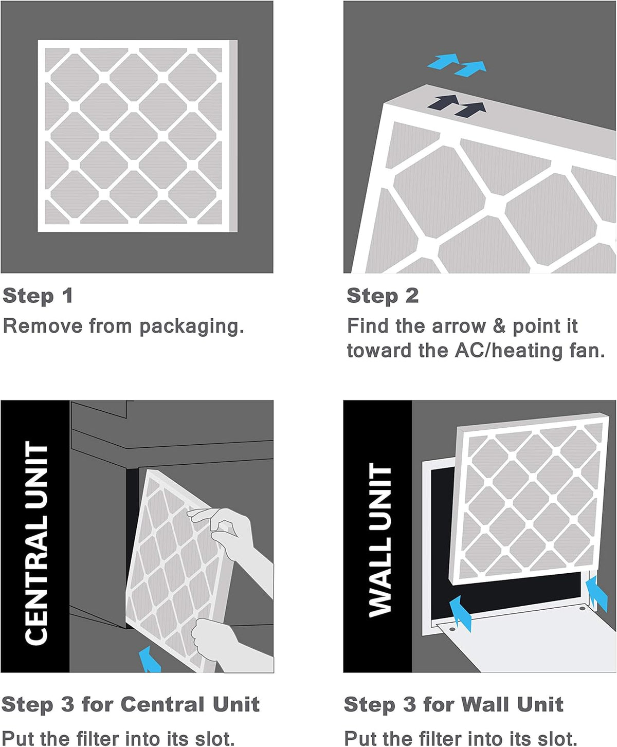 Aerostar 21 1/4x21 1/4x1 MERV 11, Pleated Air Filter, 21 1/4 x 21 1/4 x 1, Box of 6, Made in the USA