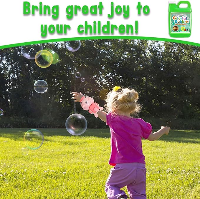 Lulu Home 2 Packs Bubble Concentrated Solution, 1 L/ 33.8 OZ Bubble Refill Solution for Kids Bubble Machine, Giant Bubble Wand, Bubble Blower Toys, Birthday Party Favors (Green Bottle), 778-G