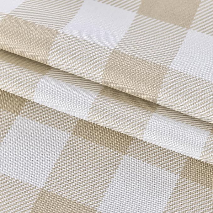 Waterproof Checkered Tablecloth Fabric - Rectangle 58x84 Inch Classic Gingham Buffalo Plaid Table Cloth for Indoor/Outdoor Use - Washable Table Cover for Kitchen, BBQs, and Parties