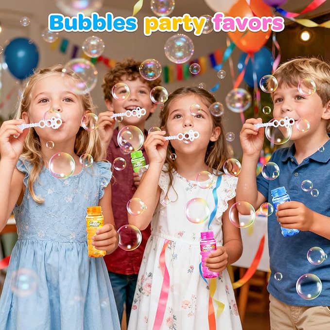 OCHIDO 36 Pcs Bubble Bottles with Wand, Bubbles Party Favors for Summer Outdoor & Indoor Activity, Bubble Wands Bulk for Birthday Party Supplies, Summer Toys Gift, 4oz Bubbles Solution in 6 Colors