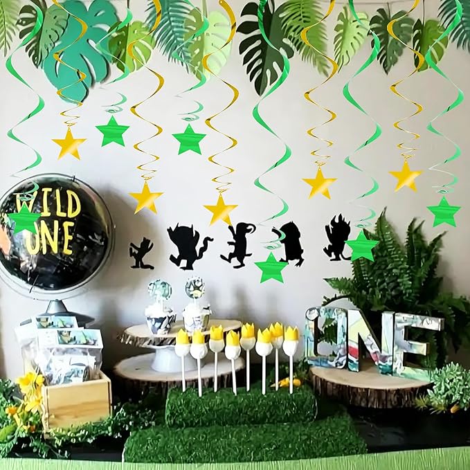 BEISHIDA Green Gold Stars Hanging Swirls Graduation Hanging Ornament Decorations for Birthday Party Baby Shower Weeding Congrats Grade 2026 Graduation Decorations,Pack of 15