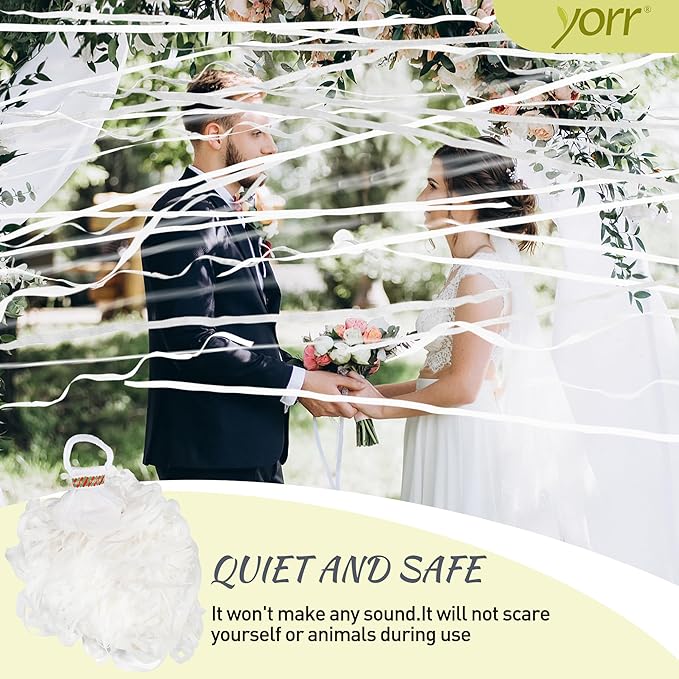50pack No Mess Streamers,Romantic White Confetti Poppers for Wedding Toss,Hand Throw Party Poppers For Engagement Birthday Party,Graduation,Christmas,New year Celebrations(White,50pcs)