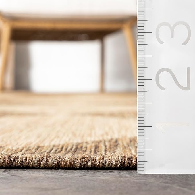 Nuloom Outdoor Performance Collection Sabina Brown/Ivory, 2' x 6', Soft and Cozy, High Traffic, Stain Resistant, Easy Clean, Durable Runner for Indoor/Outdoor Patio, Deck, Porch, Garden, Courtyard