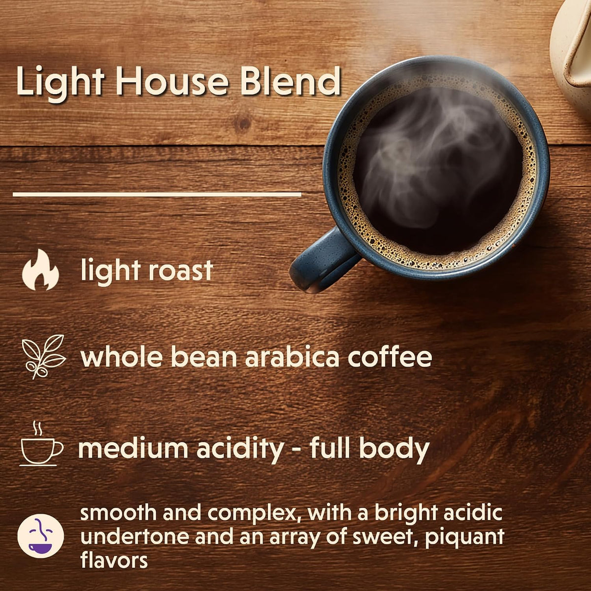 Coffee Bean Direct Light House Blend, Whole Bean, 1lb Bag | Light Roast, Signature Blend
