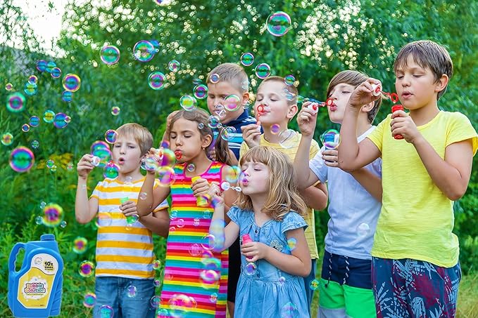 Dreidel Company Bubble Solution Refill - 32oz Non-Toxic Liquid for Bubble Machines, Guns, Wands & Lawn Mower Toys (2-Pack)