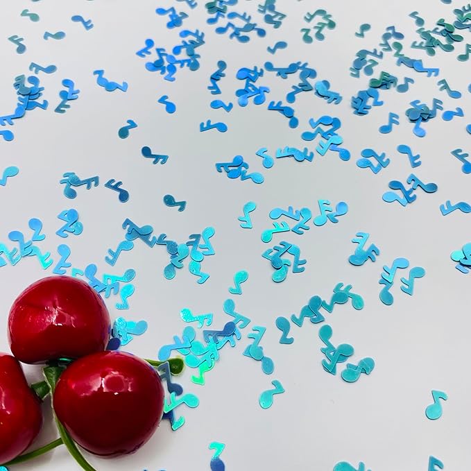 3000Pcs Music Confetti PVC Music Note Musical Confetti for Music Party Recital Reception Baby Shower Wedding and Birthday Party Decoration (Blue)