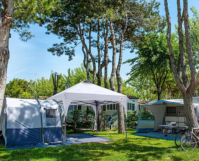 ABCCANOPY Outdoor Pop up Canopy Tent, 10x10 Instant Portable Canopy for Camping, Beach, Backyard, Snow White