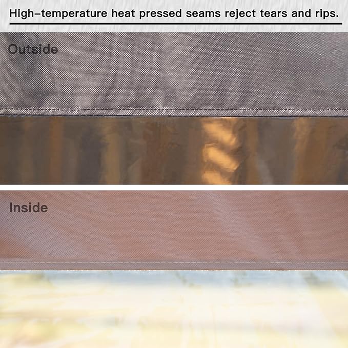 Domi Heavy Duty Outdoor Clear Panel Curtain, 18 oz Waterproof PVC Polyester Curtain, Weather Resistant & Tearproof for Patios, Gazebos, Pergolas, Privacy Screen (7'H x 10'W, Brown)