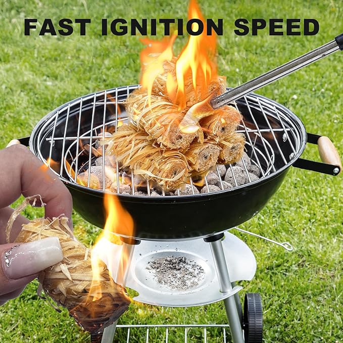216 Pcs Fire Starter - Natural Fire Starters for Fireplace, Pellet Stove, BBQ, Pizza Oven, Fire Pit &Chimney, Fire Starters for Grill, Charcoal Starter