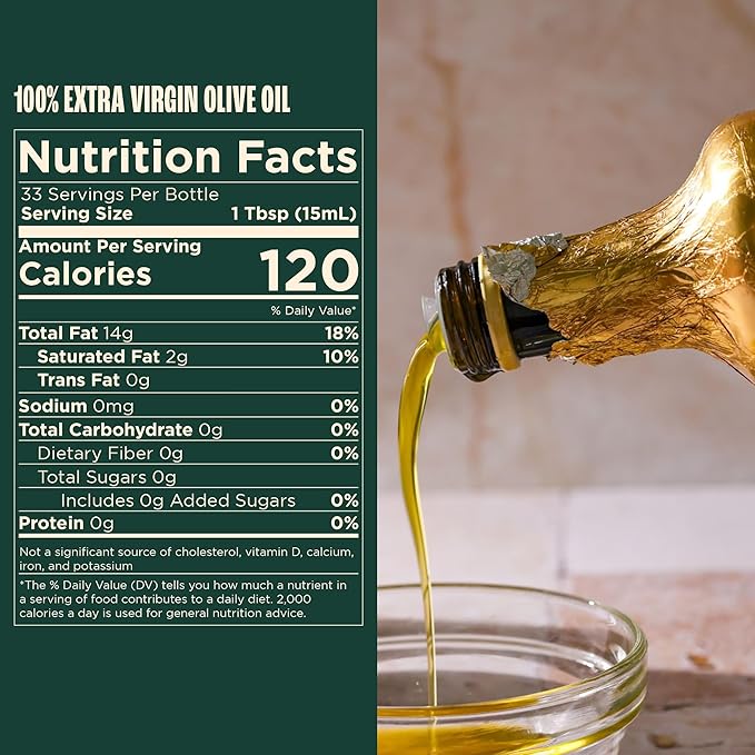 Giadzy by Giada de Laurentiis 2 Pack Olive Oil Extra Virgin - Premium Unfiltered Cold-Pressed Italian Olive Oil, Gold Wrap, Made in Italy