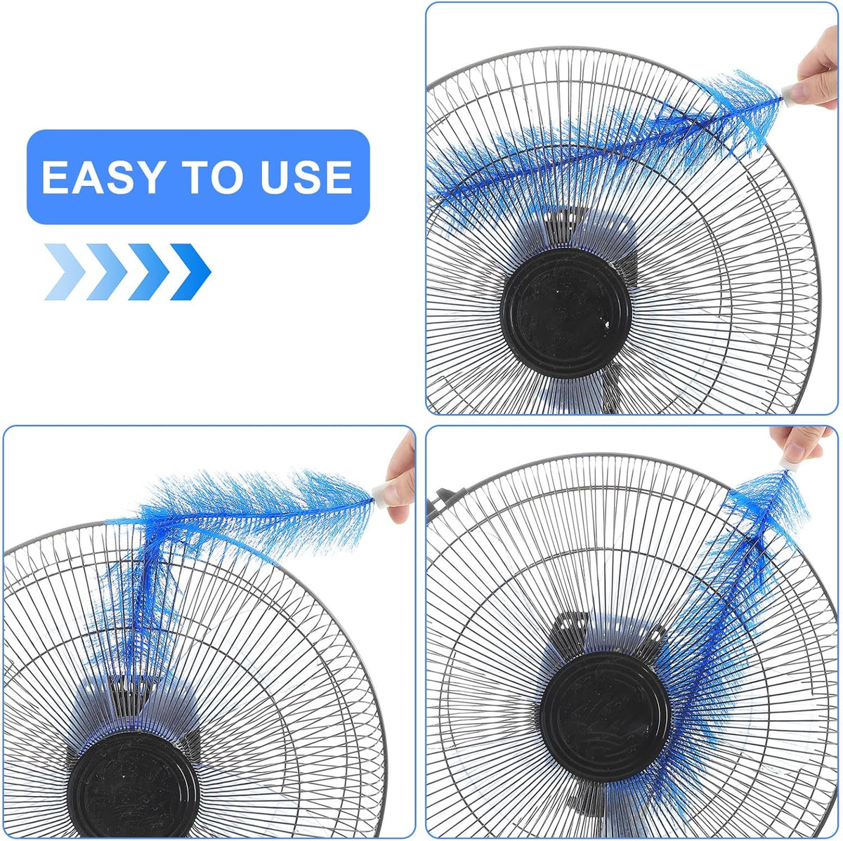 2 Pcs Fan Cleaner Brushes, Bendable Fan Cleaning Brush Cobweb Duster Set Microfiber Head Washable Brush for Ceiling Fan Air Vents Curtains Cars Box Fan(Blue)
