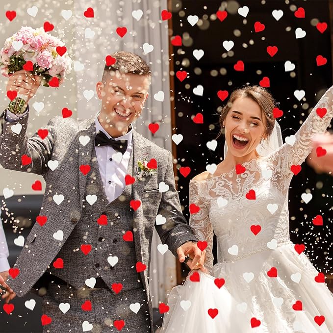 Whaline 6000 Pieces Valentine's Day Paper Confetti Red Heart Tissue Confetti Party Table Decorations for Balloon, Wedding, Holiday, Birthday
