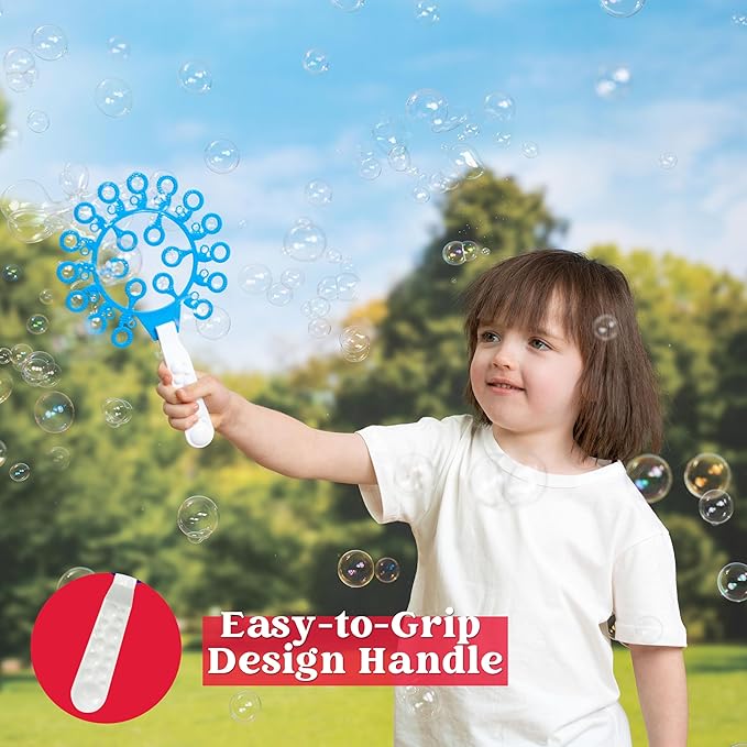 JOYIN Big Bubble Wands Set, Giant Bubble Wand Toys with Tray Bulk for Kids Adults, Summer Toys, Birthday Party Favors, Outdoor Activities, Easter Basket Stuffers