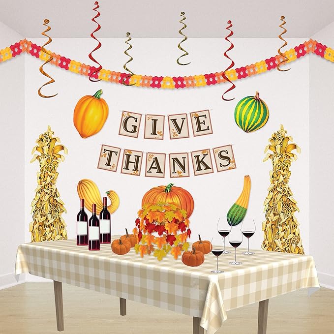 Beistle Tissue Paper Thanksgiving Arcade Garland Harvest Autumn Fall Party Decorations