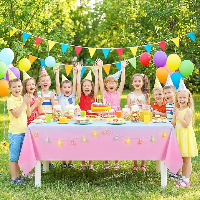 NatNarr 3 Pack Plastic Pastel Tablecloths, 54 x 108 Inch Disposable Princess Table Ｃloth Rainbow Table Cover Waterproof Rectangle Birthdays Party Tableｃloth for Girl Princess Birthday Party Supplies