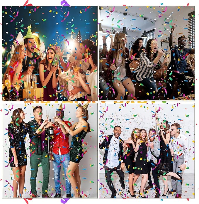 Sumind 1000 Grams Large Rainbow Metallic Confetti Multicolor Glitter Table Confetti Throwable Foil Party Decor for Wedding Birthday Gender Reveal Baby Shower Graduation Hanukkah Celebrations