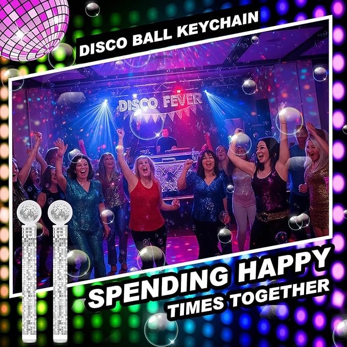 JellyArch 48 Pcs Disco Wedding Party Favors Bubbles Wands Bulk with Disco Balls Top and Stickers Party Favors Supply Bubble Wands for Summer Birthday Wedding Gift Outdoor Indoor Activity