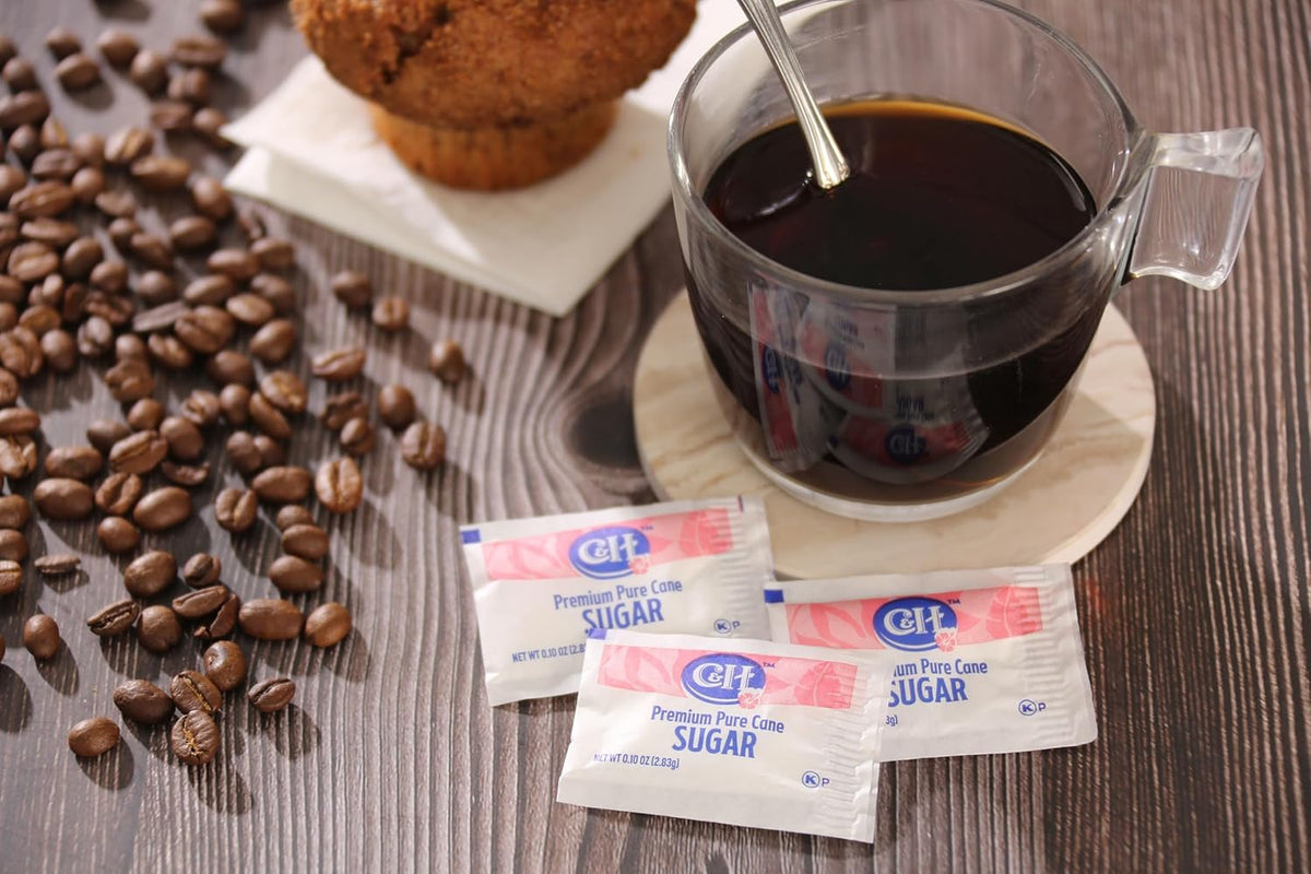 C&amp;H® Premium Pure Cane Sugar Packets, 400 Count Dispenser Box, 0.10 oz Each
