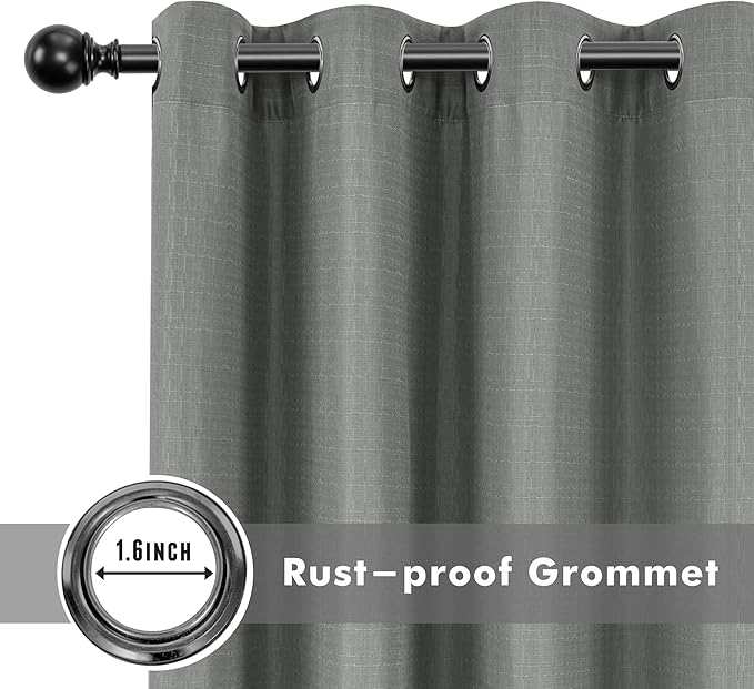 HolidayIdeas 4 Panels Linen Outdoor Curtains for Patio Waterproof Curtains 54" Wide x 84" Long-Indoor/Outdoor Light Grey Curtains Waterproof, Privacy for Pergola, Porch, Gazebo, Backyard, Sunroom