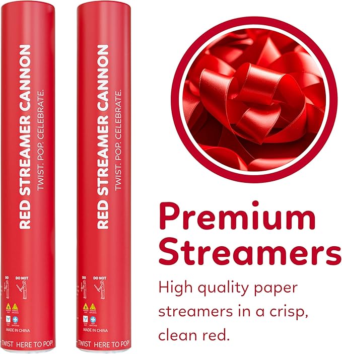 6 Pack Streamer Cannon Confetti Poppers | Biodegradable Rainbow Pack | TUR Party Supplies | Launches Up to 25ft | Giant (12 in) | Party Poppers for Graduation, Birthdays, Weddings & Other Celebrations