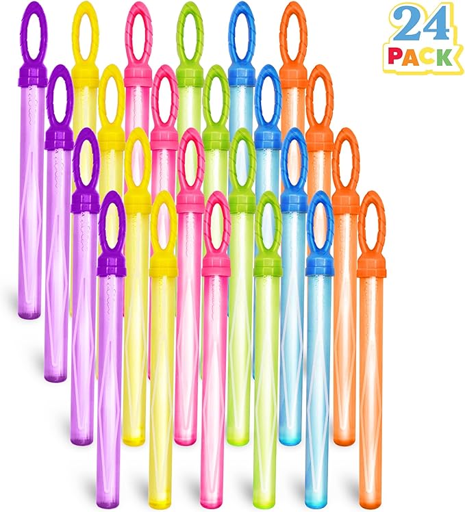 JOYIN 24 Pack 14’’ Big Bubble Wands Bulk Leaf Blower Bubble (2 Dozen) for Summer Toy, Outdoor/Indoor Activity Use, Easter, Party Favors Supplies for Kids