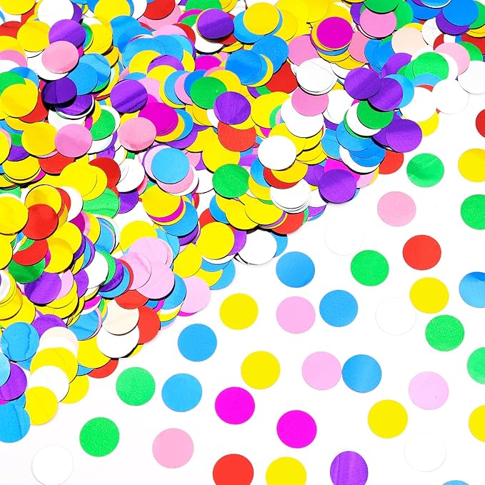 Multicolor Confetti Glitter - 30g Rainbow Metallic Foil Round Confetti for Party Decorations, Wedding, Baby Shower & Festival Supplies, Balloon Decoration