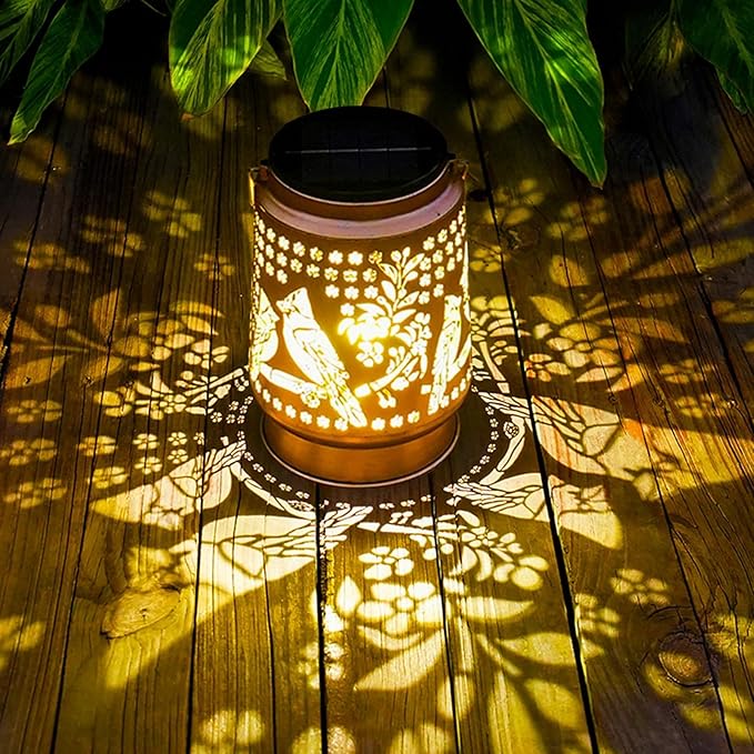 Cardinal Mothers Day Gifts Solar Lanterns Outdoor Waterproof, Metal Large Solar Lantern Light with Upgraded 2000mAH Battery, Birthday Gifts for Women Mom Grandma, Garden Decor for Patio Yard Lawn