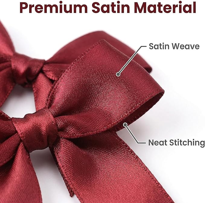 Red Gift Wrap Bows – 100pcs 3.3 Inch Elegant Satin Bows for Gift Wrapping, Wedding Decor, Baby Shower, Party Decorations, Birthday, Christmas, Anniversary, DIY Crafts, Gift Bags