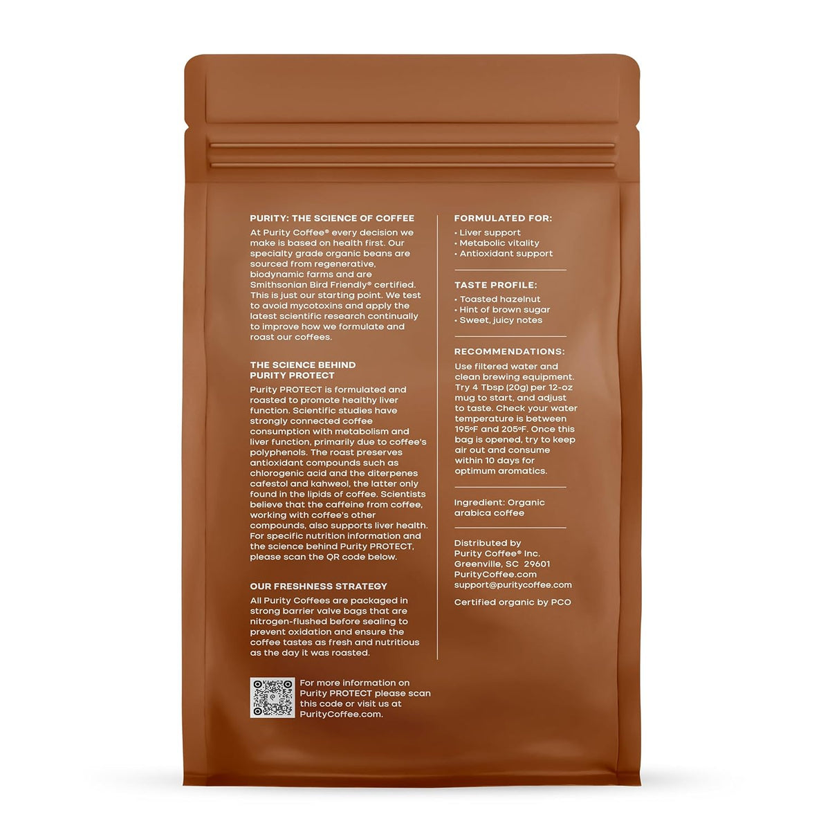 PROTECT High Antioxidant Light-Med Roast Ground (12oz Bag) | Specialty-Grade USDA Organic Arabica Blend | Third Party Tested for Mold, Mycotoxins &amp; Pesticides