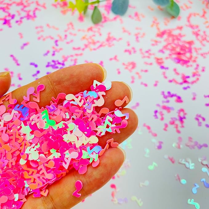 3000Pcs Music Confetti PVC Music Note Musical Confetti for Music Party Recital Reception Baby Shower Wedding and Birthday Party Decoration (Pink)