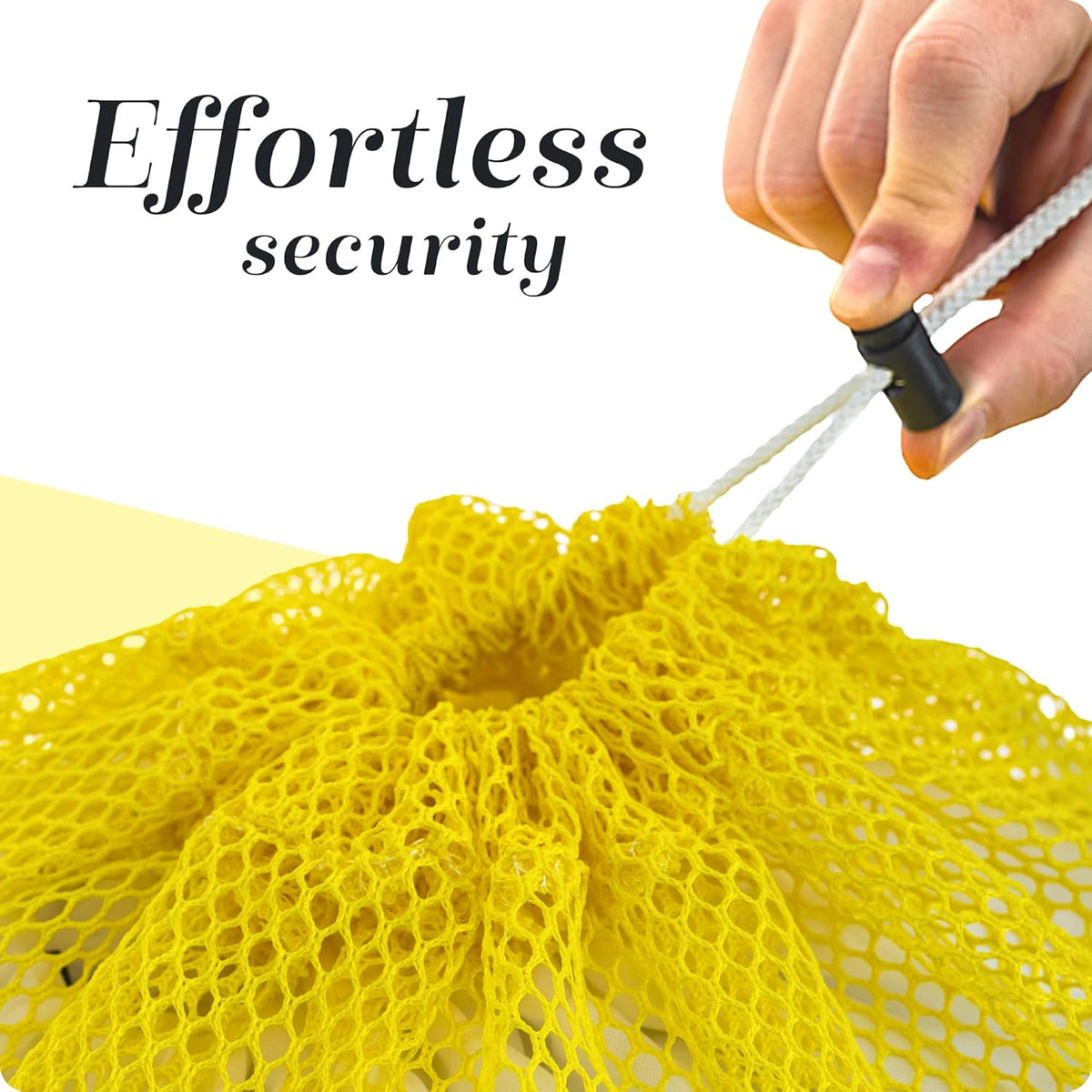 Handy Laundry Mesh XL Laundry Bags - Durable, Machine Washable with Secure Drawstring Closure - Perfect for College Dorms, Laundromats, Apartments (Yellow, Large 24" x 36", 2-Pack)