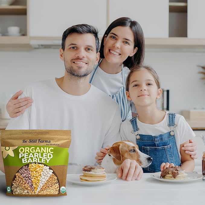 Be Still Farms Organic Pearl Barley Grain (4.8lb) - Pearled Barley Seeds for Soup Pot in Bulk - Not Hulled, Similar to Hulless Barley