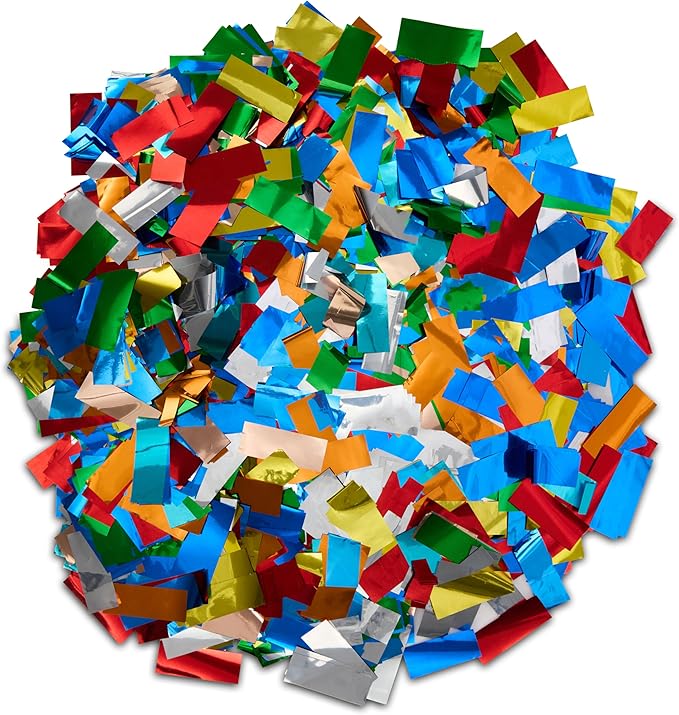 Metallic Confetti, 1 lb Bag, Shiny Foil Rectangles for Parties, Weddings, Events (Multi-Color)