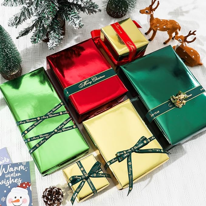 NESCCI Dark Green Metallic Wrapping Paper, Solid Color Paper,Gift Wrapping Paper,Perfect for Wedding,Valentine's Day,Birthday, Christmas,Baby Shower,DIY Bouquet (17 Inches X 32.8 Feet)