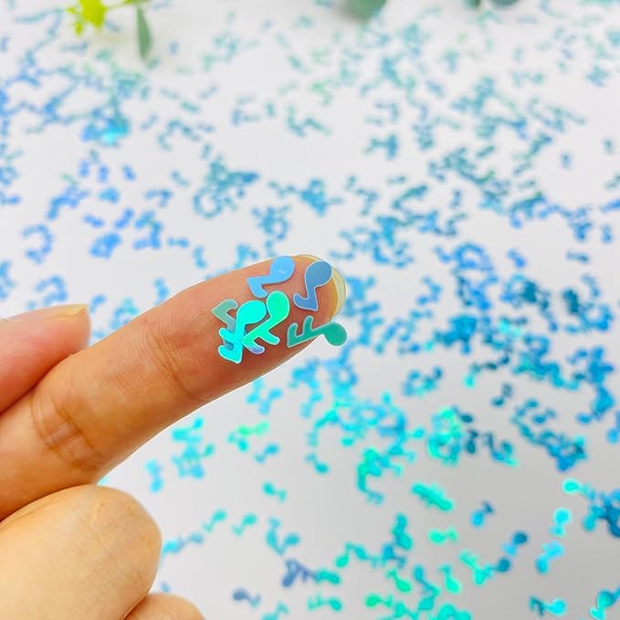 3000Pcs Music Confetti PVC Music Note Musical Confetti for Music Party Recital Reception Baby Shower Wedding and Birthday Party Decoration (Blue)