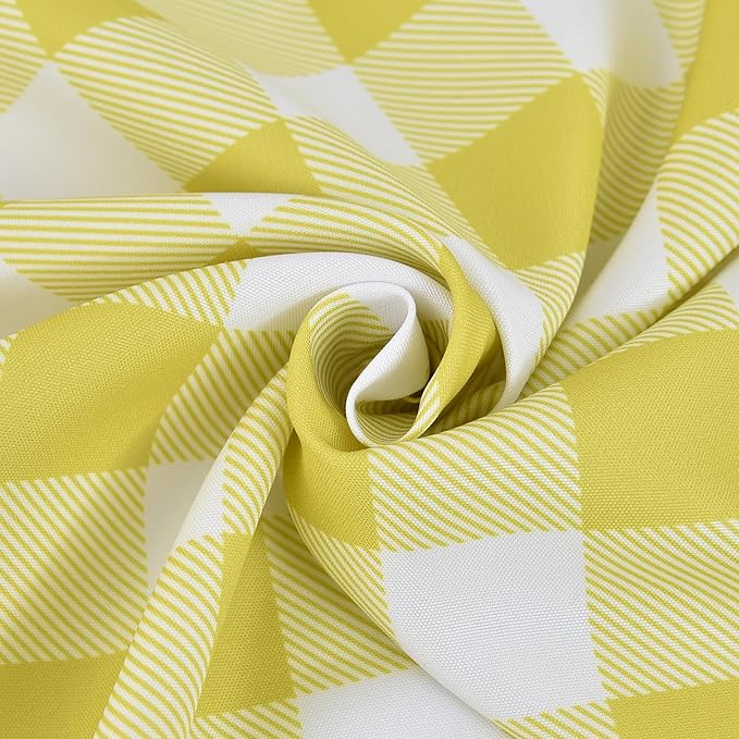 Classic Gingham Plaid Tablecloth Fabric - Rectangular 58x102 Inch Water Resistant Checked Table Cloth for Indoor/Outdoor Use - Table Cover for Kitchen, Picnics, Gardens, and Parties