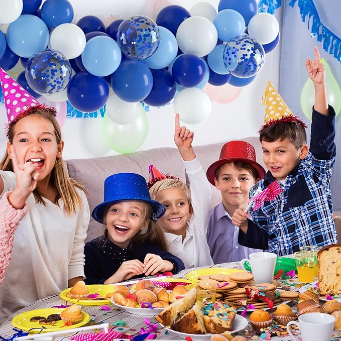 NACHLYNN 60 Packs Blue Party Confetti Balloons 12 Inches Light Blue Balloon Arch Kit for Birthday Decorations Baby Shower Wedding Graduation Party Decorations